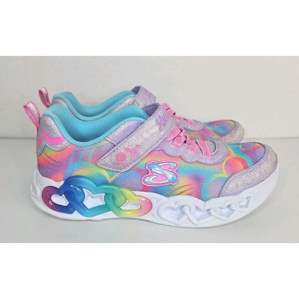 Skechers‎ Heart Lights Infinite Heart Lights Girl's Light Up Sneakers Size 4 - Picture 6 of 12